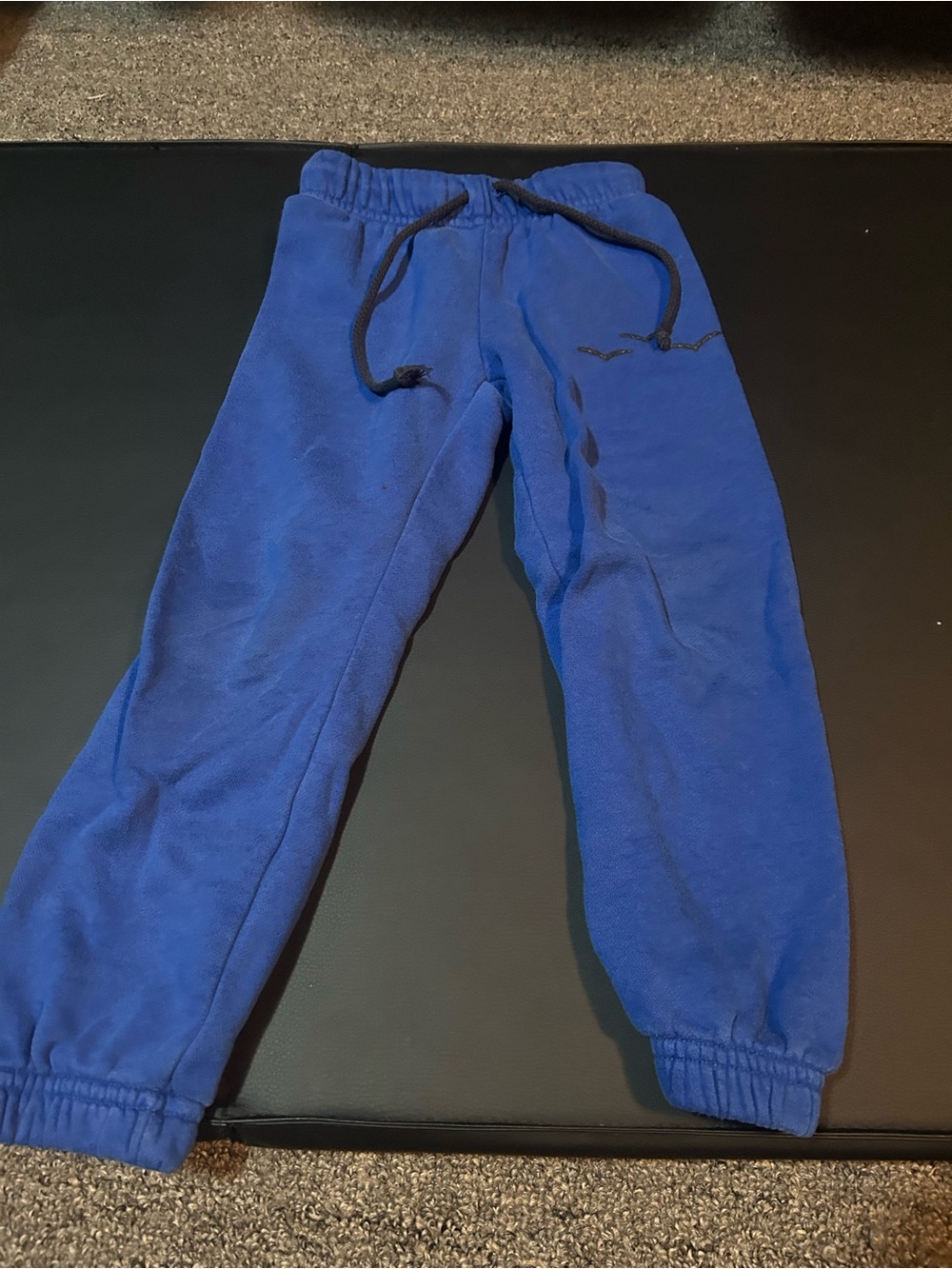 Youth Royal Blue Fleece Jogger Pants with Drawstring Waist